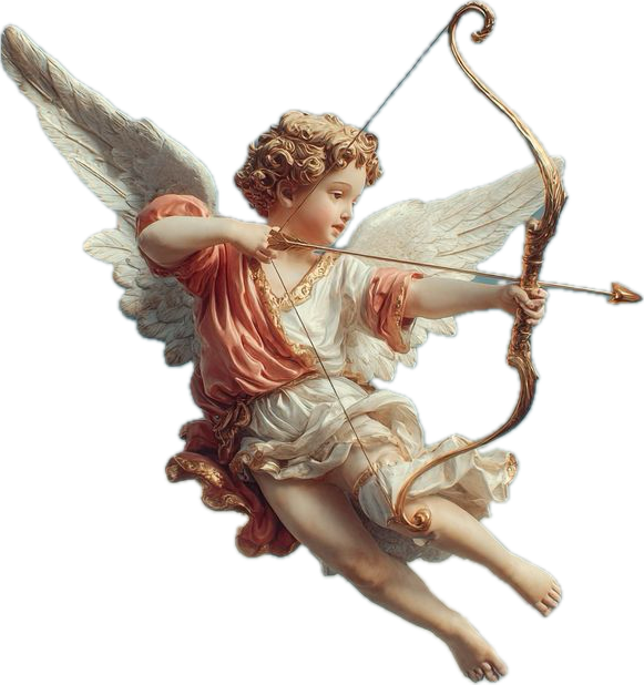 Cupid with bow and arrow